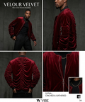 Velour Cinch Sleeve Bomber Jacket