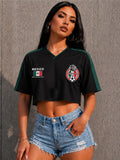 Mexico Heritage Cropped Fan Jersey – Black Edition
