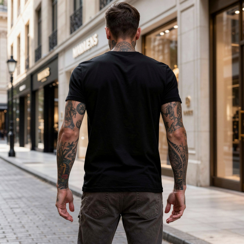 „Linearity“ Structured Grid Tee – Jet Black
